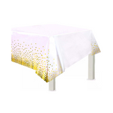 MANTEL METALICO BLANCO/DORADO 137X183